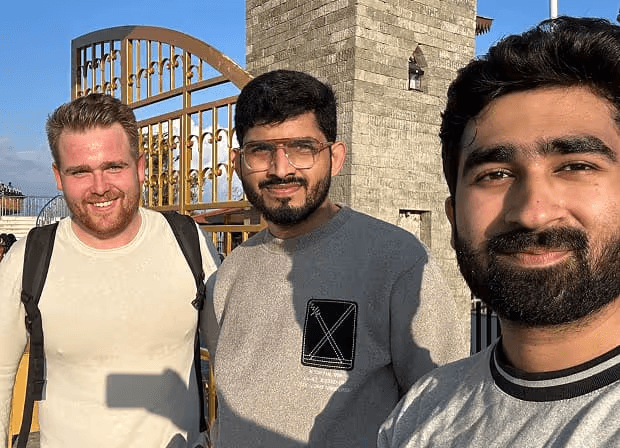 Bilal and Amin with Lukas.