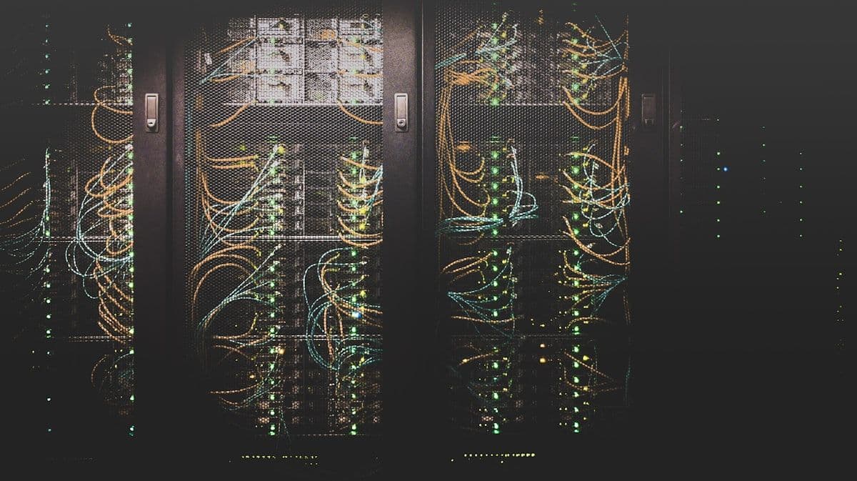 Abstract visualization of data nodes splitting and merging representing fragmented customer identity across connected systems