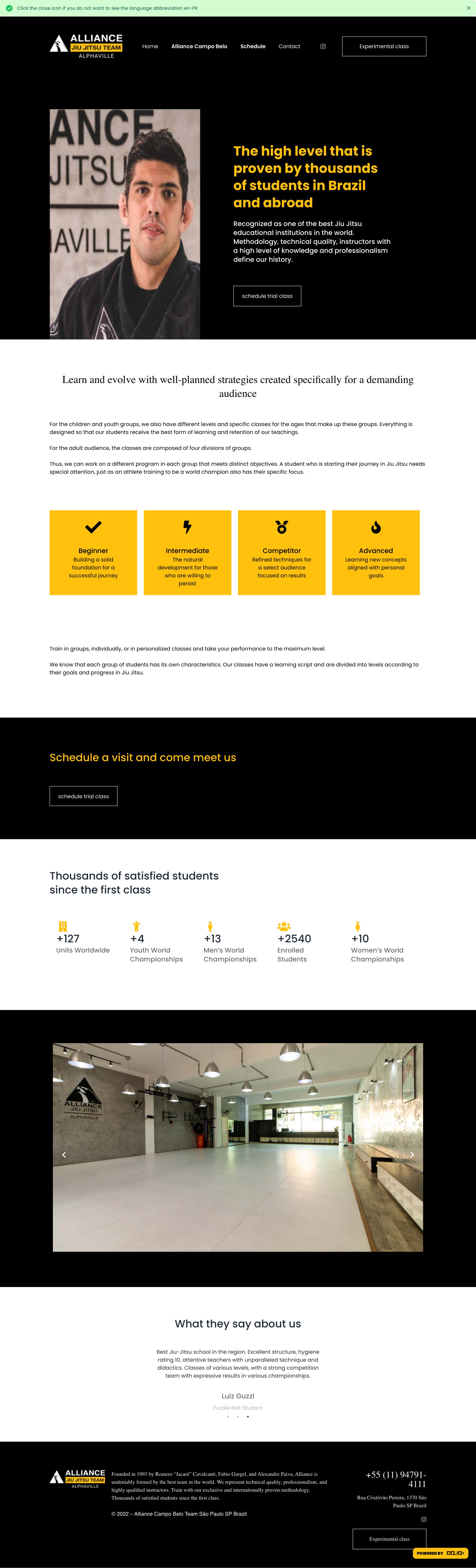 Dojo+ Sites project preview