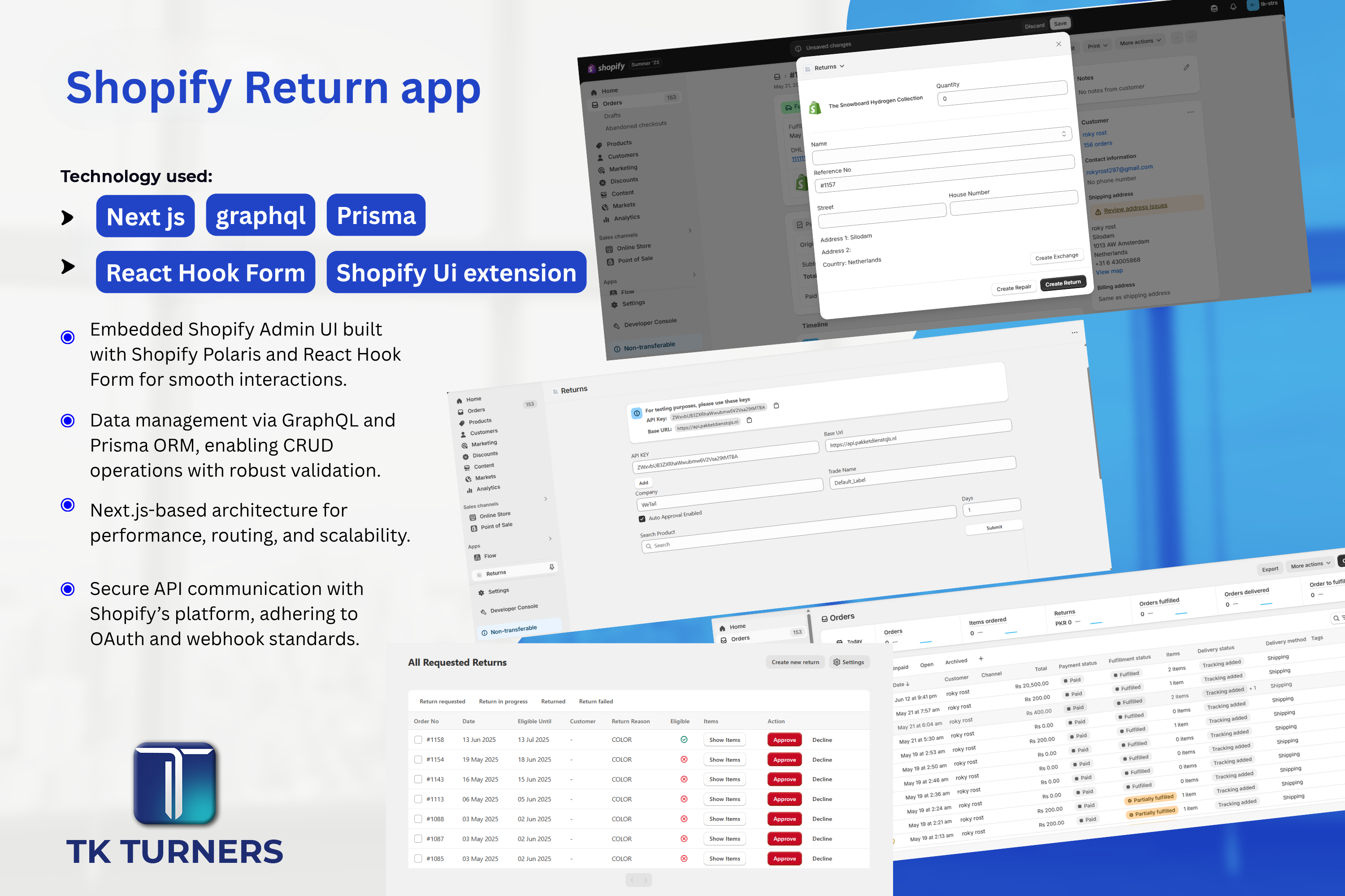 Shopify Return App project preview